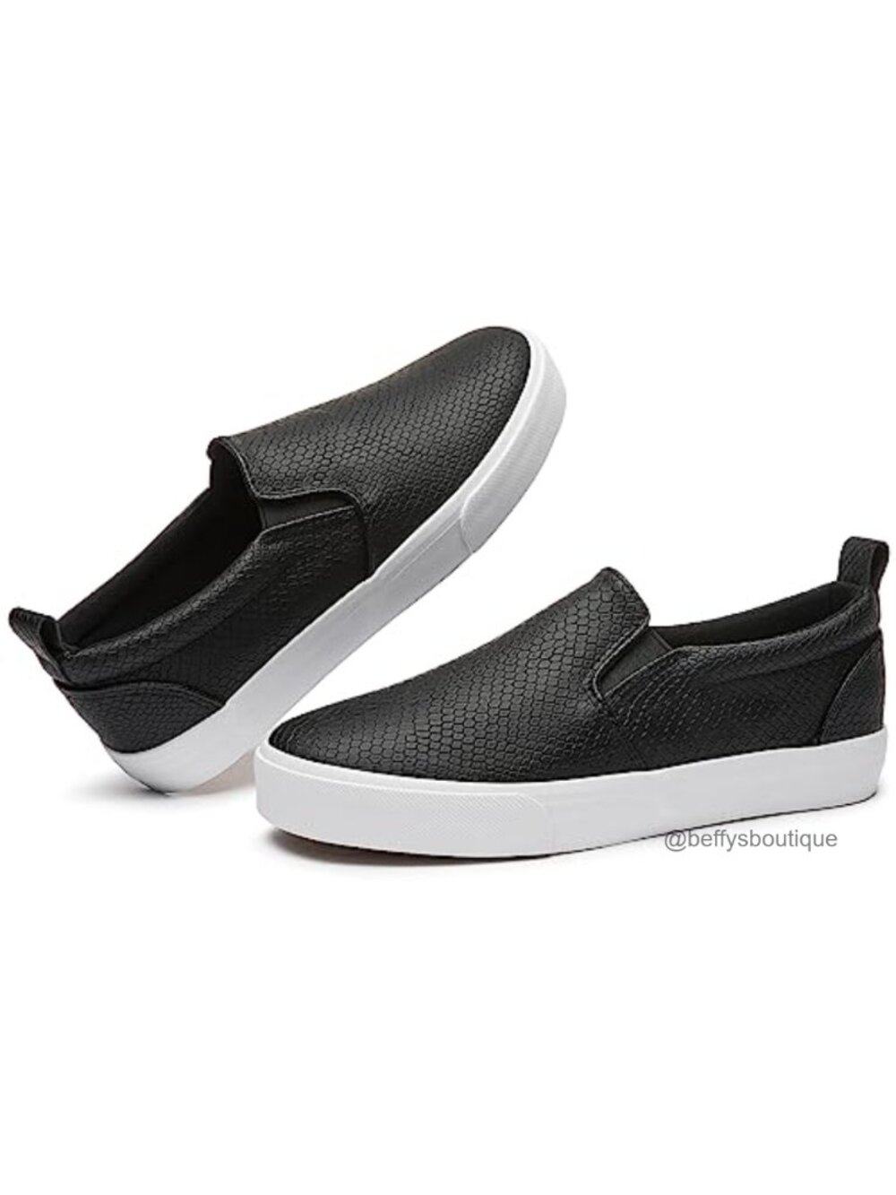 Womens Faux Leather Slip On Shoes Casual Loafers Round Toe Comfort Sneakers